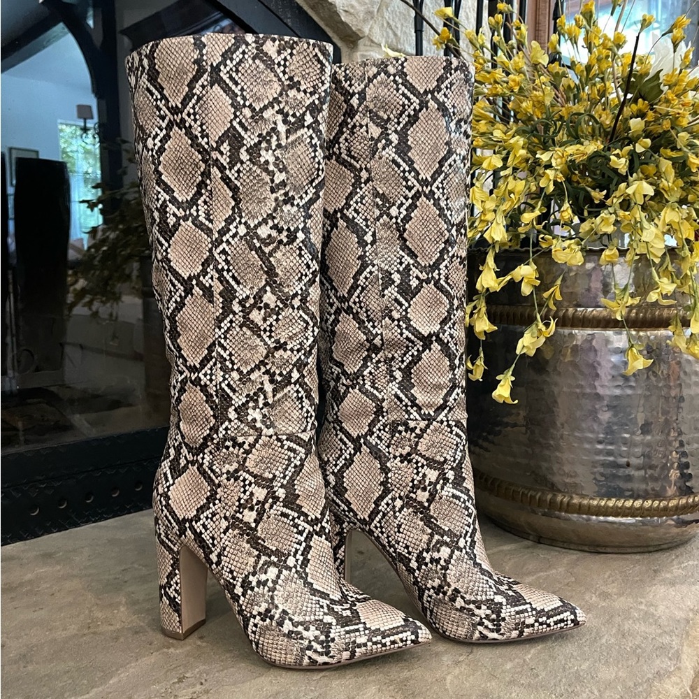 Steve Madden Tan Python Rouge Tall Boot Camp Women’s Sz 8.5